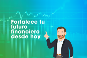 Ahorro previsional para fortalecer el futuro financiero, ilustración con gráfico de crecimiento y mensaje “Fortalece tu futuro financiero desde hoy”.