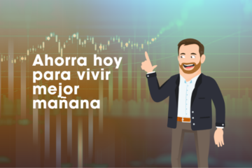Ahorro previsional para mejorar la pensión futura, ilustración con gráfico financiero y mensaje “Ahorra hoy para vivir mejor mañana”.