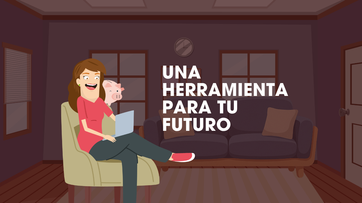 Persona revisando su ahorro previsional en computador junto a una alcancía, representando los beneficios del APV para complementar la pensión.